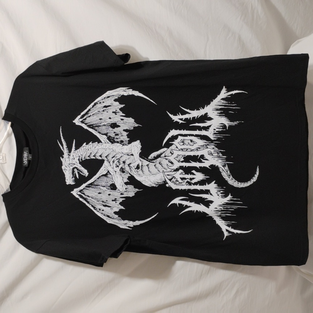 (A-73) SALE! NWOT Dolls Kill Widow Dragon Tamer Tee Shirt Sz.S Oversized